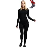 Merino.tech Merino Baselayer Set für Damen - Mittelschwere Thermo-Unterwäsche aus Merinowolle für Damen Oben und Unten (Small, 250 Black)