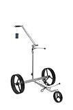 Parccurate Kolibri lago Edelstahl Lithium Elektrotrolley Golfcaddy in Titanoptik mit Fernsteuerung und Zubehörpaket