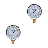 Amosfun 2 Stück Air Compressor Druckmanometer Präzises Luftdruckmessgerät für Kompressor und Lufttank Robuste Metallausführung Einfache Montage Ersatzteil für Druckluftanlagen