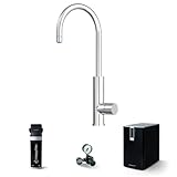 HappyFilter FizzRed Wassersprudler Wasserkocher | gekühlt | gesprudelt | kochend| 3in1 Chrom Wasserhahn | Kalkfilter | Wasserspender | Büro | Küche | Festwasseranschluss | 2kg CO2 Adapter