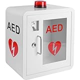 Wandmontierter AED-Schrank, AED-Defibrillator-Aufbewahrungsschrank mit Alarm-Notfall-Stroboskoplicht, Design mit abgerundeten Ecken, passend für alle Herzwissenschaften, AED-Defibrillator