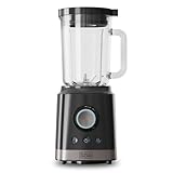 Black+Decker BXJB2000E Standmixer, 2.000 W, Glaskanne 1,8 l, Edelstahlklingen, Turbo-Funktion, Smoothie, Eiszerkleinerer, Sicherheitssystem, rutschfeste Füße, Ausgießöffnung