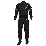 ONEWES Drysuit Wasserdichter und atmungsaktiver Herren-Kajak-Trockenanzug, Schwarz, S