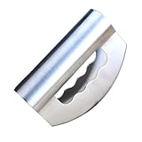HIAKDOFT Salatzerkleinerer Edelstahl Doppelmesser mit Schutzabdeckungen Ergonomischer Griff Vielseitig zum Schneiden und Zerkleinern von Kräutern Gemüse und Salat Zeitsparend und Sicher