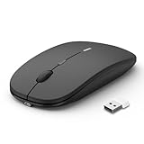 Anmck Kabellose Maus, Ergonomische Wiederaufladbare Funkmaus, Leise 3D USB Mini Optische Funk Maus, 1600 DPI, Ultra DüNne Tragbare Leichte Maus FüR Laptop Computer Pc
