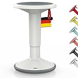 Interstuhl UPis1 - ergonomischer Sitzhocker mit Schwingeffekt - höhenverstellbar - Hocker mit rutschhemmender Standfläche & Kippschutz - Bürohocker (Grauweiß, UP Designhocker)