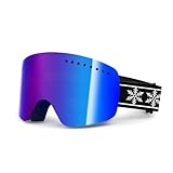 WIN.MAX Skibrille Unisex für Herren und Damen Rahmenlose Snowboardbrille UV-Schutz Anti-Nebel Schneebrille Helmkompatible Ski Goggles zum Skifahren für Brillenträger