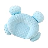 Eghunooye 3D-Baby-Kopfformungskissen, Air-Mesh-Baby-Kissen, weiche Baumwolle, atmungsaktiv, Schlafkissen für Neugeborene, Kleinkinder, Flachkopf-Prävention, Unterstützung (Blau, 25,5 x 28 cm)