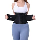 PQWEUU Bauchweggürtel Verstellbarer Waist Trainer für Fitnesstraining Postpartum Belly Wrap und Rückbildungsgürtel Bauchgurt nach Geburt Schwitzgürtel für Damen und Herren (Schwarz, L)