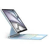 SENGBIRCH Magic Keyboard for iPad Air 13' M3 2025/M2 2024 - Deutsches QWERTZ Layout Tastatur mit hülle, Hintergrundbeleuchtung Multi Trackpad Tastatur für iPad Pro 12.9' 6./5./4./3, Blau