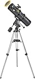 Bresser Spiegelteleskop Pollux 150/750 mit Smartphone Kamera Adapter und hochwertigem Objektiv-Sonnenfilter, inklusive Montierung, Stativ und Zubehör