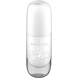 Essence gel nail colour, Nagellack, Nr. 33, Weiss, langanhaltend, Expressergebnis, schnelltrocknend, glänzend, farbintensiv, acetonfrei, vegan, ohne Mikroplastikpartikel, ohne Parfüm, 1er Pack (8ml)