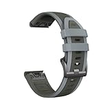 Zweifarbiges Silikon-Uhrenarmband QuickFit 22 mm 26 mm for Garmin Fenix ​​8 7 Pro/Quatix 6 6X 5X Epix Pro Gen 2 47 mm 51 mm Armband(Grey brown,Quick fit 22mm)