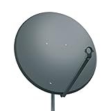 PremiumX PXS100 Satellitenschüssel 100cm Stahl Anthrazit Satellitenantenne SAT Spiegel mit LNB-Tragarm und Masthalterung