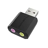 SABRENT USB Externe Soundkarte, USB auf Klinke 3,5mm, Kopfhörer auf Klinke, Audio zu USB Adapter (AU-MMSA)