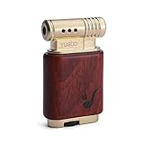 Yusud Vintage Sandelholz-Tisch-Feuerzeug, Butan, Pfeifen- und Zigarrenanzünder, einzigartiges Geschenk für Männer und Frauen (Brennstoff nicht im Lieferumfang enthalten)
