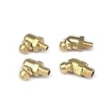 LuMOUzhou Direkte Öle. Messing-Schmiernippel, 5er-Pack for Fettpresse, mehrere Größen, 45 und 90 Grad(45 Degree,M5x0.8)