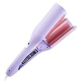 HIULLEN Welleneisen für Haare, 32MM Lockenstab Große Locken, Französischer Wellen lockenstab, Beach Waves Lockenstab mit 4 Einstellbarer Temperatur für Lange Kurze Haare, Schnelle Heizung-Lila