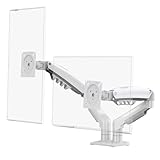 Louttary F160 Monitorarm mit Feder für 17 - 27 Zoll (43,2 - 68,1 cm) Bildschirm, doppelte Monitorhalterung, Halterung mit Bewegung, Belastung 2 – 9 kg