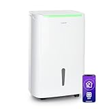Klarstein DryFy Connect 50L Smart Luftentfeuchter, 50L/24h, WiFi App Steuerung, 7L Tank, Timer, Elektrischer Luftentfeuchter für Räume 45-55m², Entfeuchtungsgerät mit Alexa-Kompatibilität, Weiß