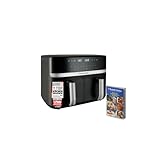 Russell Hobbs Heißluftfritteuse 2 Kammern 9L Rapid AirFryer [2 Fächer je 4,5l, sehr leiser Betrieb, 9 Programme] SatisFry Fritteuse (spülmaschinenfest, Match & Synchronisierungsfunktion) 27681-56