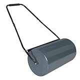 XMTECH Rasenwalze 57cm 46L gepolsterter Griff, befüllbar mit Sand oder Wasser, Ø 31 cm, Handwalze Rasenroller Walze, Anthrazit