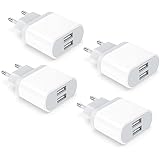 4-Pack USB Ladegerät, 2.1A/5V Netzteil Replacement for iPhone 11 XS XR X 8 7 6 6S Plus 14 13 12 Samsung, Adapter Charger Stecker Netzstecker Ladestecker Schnellladen Steckdosenadapter Nisiyama