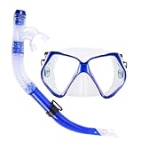 Tauchmaske, Schnorchel-Set, Anti-Beschlag-Schnorchelausrüstung für Erwachsene, stabiles Design, Panoramablick, Brille mit gehärteter Glaslinse zum Schwimmen und Schnorcheln, 40 cm