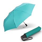 Knirps Regenschirm I.200 Medium Duomatic in Pacific mit Schirmtasche I kleiner Taschenschirm mit Drucktaste I Regenschirm automatisch & kompakt I Taschenregenschirm leicht & sturmfest