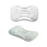 ergonomisches Nackenkissen, Weich kopfkissen, atmungsaktiv Kleines Kissen, Lagerungskissen, Seitenschläferkissen, Waschbar, für Seiten, Rücken & Bauchschläfer 50x30 cm (Grün)