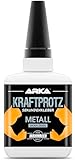 ARKA - KRAFTPROTZ METALL 50 g | Sekundenkleber extra stark | Transparenter Metallkleber | Dickflüssiger Superkleber | Wasserfest | Einfache Anwendung & sicherer Halt