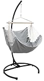 AMANKA Hängesessel mit Gestell Outdoor - 210cm Ständer mit XL Relaxsessel - Gartenschaukel für Erwachsene - Gartensessel Balkonmöbel Schaukelstuhl Swing Chair Garten-Hängesessel Balkon Schaukelsessel