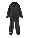 NAME IT Unisex Nkndry Rain Noos Regen Set, Schwarz, 128 EU