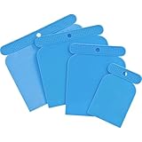 kwb Kunststoffspachtel 4er Set/Kit-Spachtel für Füllmasse, Spachtelmasse, geeignet für Karosserie-Reperatur am Auto, Japan-Spachtel, Breiten 50 80 100 und 120 mm