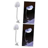 Operitacx 2 Stück LED Schreibtischlampe mit Clip Augenschutz Leselampe mit Flexiblem Schwanenhals Energiesparend Blendfrei Wiederaufladbar Geeignet für Lesen Arbeiten und Schminktisch Weiß