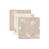 Jollein 537-848-67042 Spucktücher Mundtücher Musselin 3er Set Twig rosa/weiß (31x31cm)