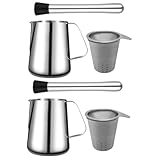 Cabilock 2 Sätze Entsafterbecher Aus Edelstahl Bedienungsanleitung Orangenpresse Kaffeemaschine Dampfentsafter Entsafter Tasse Schleifer Hersteller Krüge Milchkanne Rostfreier Stahl Silver