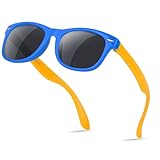 Nlieanuc Sonnenbrille Kinder 3-10 Jahre für Jungen Mädchen Polarisierte Kindersonnenbrille UV400 Schutz mit Gummi Rahmen