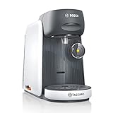 Bosch Tassimo Finesse Kapselmaschine TAS16B4 Kaffeemaschine by, 70 Getränke, intensiverer Kaffee auf Kopfdruck, Abschaltautomatik, perfekt dosiert, platzsparend, 1400 W, 0,7l, weiß/dunkelgrau