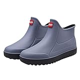 Generisch Gummistiefel Atmungsaktiv Stiefeletten Damen Elegant Gummistiefeletten Halbstiefel Outdoor Boots Lässig Stiefel Hoch Sommer Regenstiefel Reitstiefel Extra Weit Wasserdicht Flach
