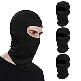 SPOKKI 4 Stück Sturmhaube Balaclavas Gesichtsmaske Schwarz Skimaske Motorrad Sturmhaube UV Schutz Sturmmaske MTB Full Coverage für Frauen Männer Outdoor Sport Winter Sommer (4 Schwarz)