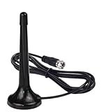 Hochleistungs Radio Antenne mit Magnetfuß für DAB und FM Empfang - 3m Verlängerungskabel, Ideal für Heimstereo Receiver und AV Audio Systeme, inklusive Steckeradapter