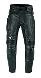 Texpeed motorradhose leder wasserdicht herren mit protektoren - Schwarz Vollnarbiges Lederhose echtleder mit rüstung (EN 1621-1) Biker gepanzerte - XL Taille/Regülar Bein