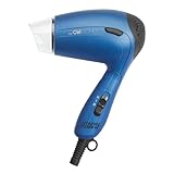 Clatronic® kompakter Haartrockner inkl. praktischer Klarsichttasche | Hair Dryer mit Klappgriff & 2 Leistungsstufen | Haarföhn mit Volumen-Diffusor & 360° drehbarer Formdüse | 1200W | HTD 3429 blau