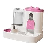 Kuntesetty Futterautomat für Katzen Und Hunde Als Futterspender Und Wasserspender Eine Tierfutterstation mit Trennung von Futter Und Wasser für Den Dauerhaften E, Rosa