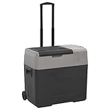 Gecheer Kühlbox mit Rollen und Griff Schwarz & Grau 40 L Polypropylen