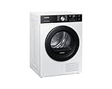 Samsung DV9EBBA245AEEG Bespoke Wärmepumpentrockner, 9 kg, Hygiene+, Optimal Dry, 2-in-1 Komfortfilter, Super Kurz 35', Weiß