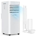 LEENON Klimaanlage Mobil Klimagerät 9000 BTU,3 in 1 Kühlen Entfeuchten Ventilato, 2.6KW Mobile Klimagerät mit Abluftschlauch, Fernbedienung/ 24h-Time, Schlafmodus, für Zuhause Bür bis zu 35 m²