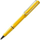 Lamy safari yellow Tintenroller – zeitlos klassicher Stift mit ergonomischem Griff & Strichbreite M - Gehäuse aus robustem ASA-Kunststoff – mit Tintenrollermine M 63 in blau