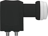 TechniSat Universal-Twin-LNB Black Edition (Wetterschutz, UHD, 4k, Full HD, 3D, Premium-Qualität, 40mm), schwarz